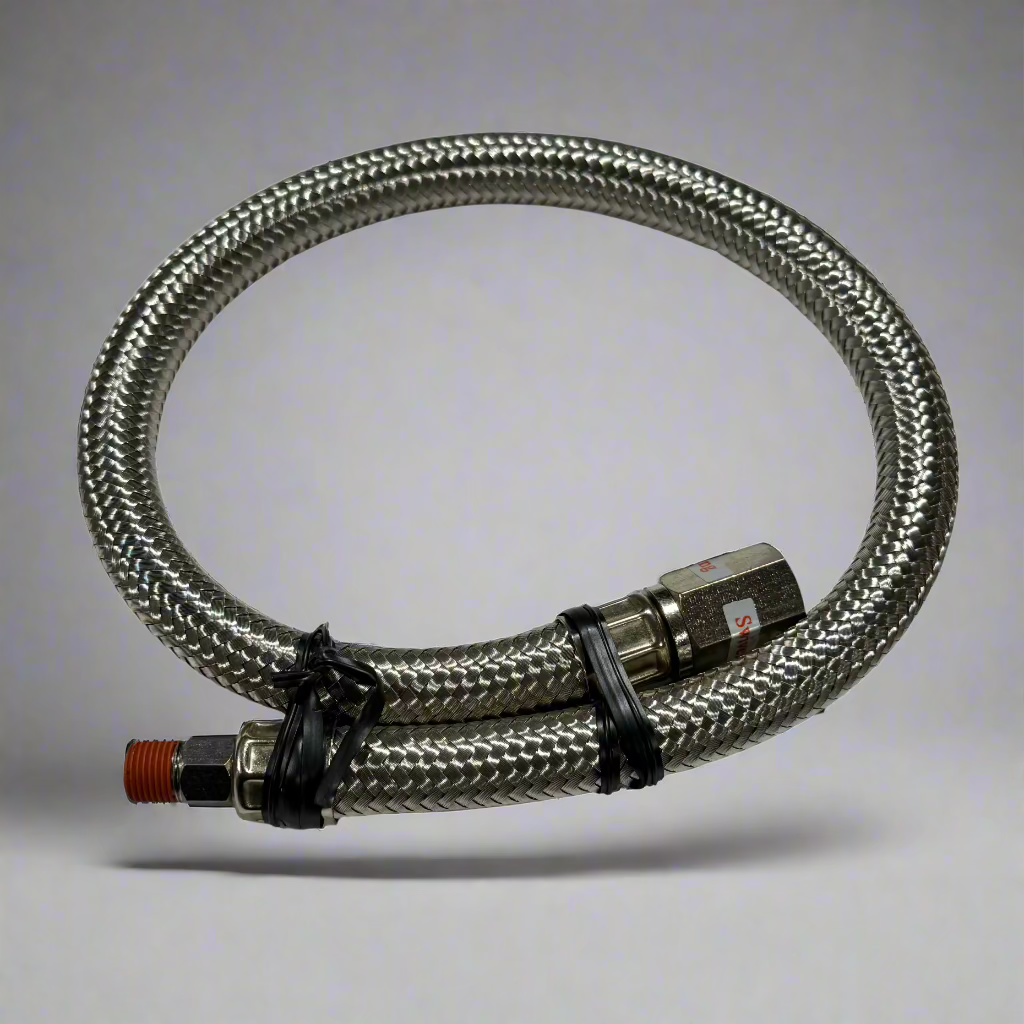 Braided Leader Hose (1/8 M to 1/4 F Swivel NPT)